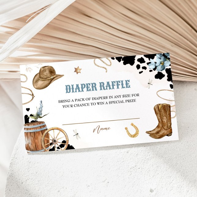 Little Cowboy Diaper Raffle Ticket Enclosure Card (Creator Uploaded)