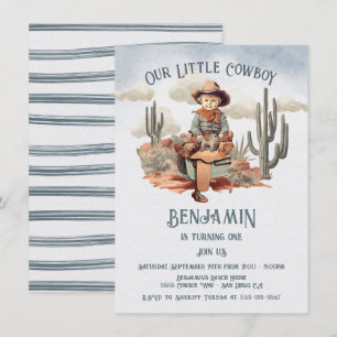 Little Cowboy First Birthday Party Invitation