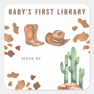 Little Cowboy - First library  Square Sticker