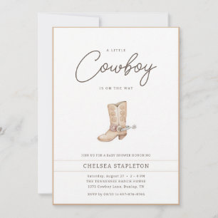 Little Cowboy First Rodeo Western Baby Shower Invitation