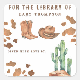 Little Cowboy - FOR THE LIBRARY OF Square Sticker