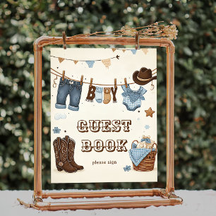 Little cowboy Guest book poster