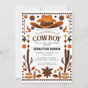 Little Cowboy Modern Baby Shower Invitation