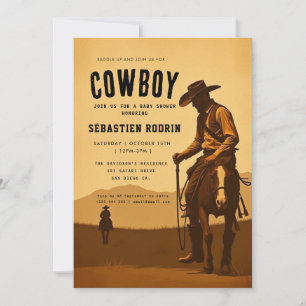 Little Cowboy Modern Baby Shower Invitation