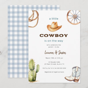 Little Cowboy Modern Baby Shower Invitation