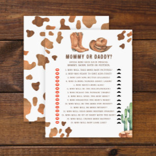 Little cowboy - mummy or daddy baby shower game