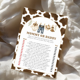 Little Cowboy Mummy or Daddy Baby Shower Game