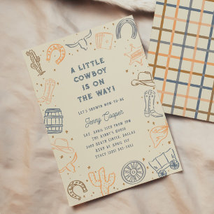 Little Cowboy on the Way Western Baby Shower Invitation