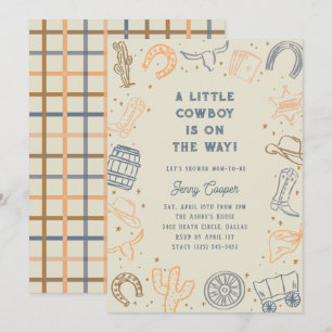 Little Cowboy on the Way Western Baby Shower Invitation