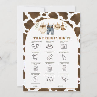 Little Cowboy Price is Right Baby Shower Game