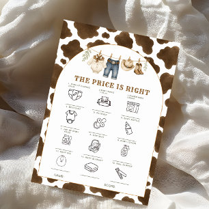 Little Cowboy Price is Right Baby Shower Game 