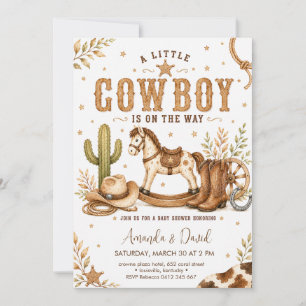 Little Cowboy Rocking Horse Baby Shower Invitation