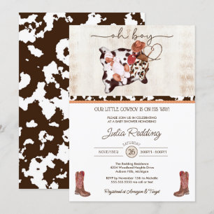 Little Cowboy Rustic Western V2 Boy Baby Shower Invitation