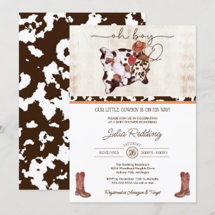 Little Cowboy Rustic Western V3 Boy Baby Shower Invitation