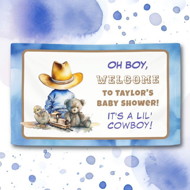 Little Cowboy Themed Baby Shower Banner (Creator Uploaded)