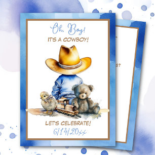 Little Cowboy Themed Baby Shower Invitation