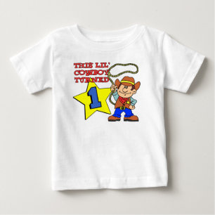 Little Cowboy Turned One Baby T-Shirt