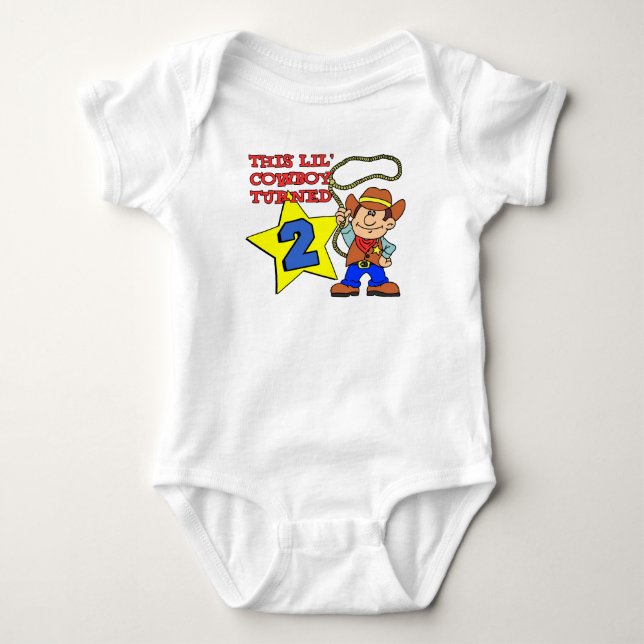Little Cowboy Turned Two Baby Bodysuit (Front)