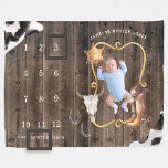 Little Cowboy Western | Baby Milestone Blanket<br><div class="desc">The Baby’s First Year blanket makes the perfect prop for baby photos! It's the perfect alternative to monthly stickers and blocks. Our blanket easily allows you to take and post pictures of your growing little one. Snap a photo and share with friends on social media, create beautiful keepsake photos, and...</div>