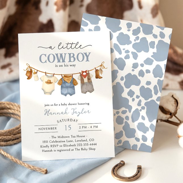 Little Cowboy Western Baby Shower Invitation (Creator Uploaded)