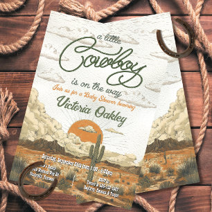 Little Cowboy Western Baby Shower Invitation
