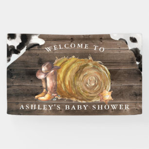 Little Cowboy Western Baby Shower Welcome Banner