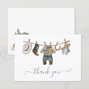 Little Cowboy Western Watercolor Thank you note