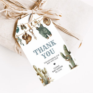 Little Cowboy Wild West Baby Shower Favor Tags