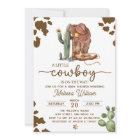 Little Cowboy Wild West Boy Baby Shower Invitation