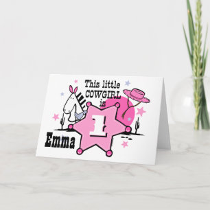 Little Cowgirl 1st Birthday Card