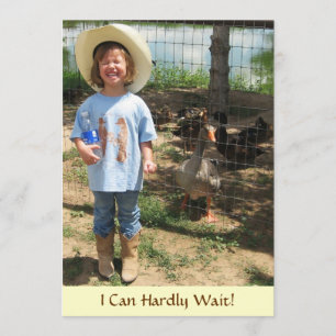 Little Cowgirl and Feathered Friends - Birthday Invitation