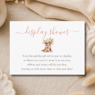 Little Cowgirl Baby Girl Party Display Shower Enclosure Card