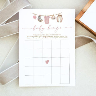 Little Cowgirl Baby Shower Bingo Game Card