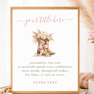 Little Cowgirl Baby Shower Create Your Own Sign