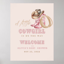 Little Cowgirl Baby Shower Party Welcome