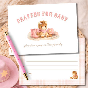 Little Cowgirl Baby Shower Prayers For Baby Enclosure Card