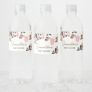 Little Cowgirl Baby Shower Water Bottle Label
