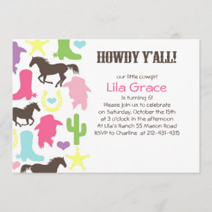 Little Cowgirl Birthday Party Invitation