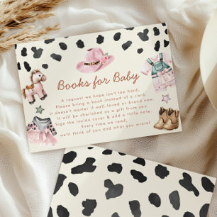 Little Cowgirl Books for Baby Girl Shower Enclosure Card