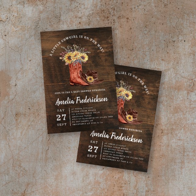 Little Cowgirl Boots Baby Shower Invitation (Creator Uploaded)