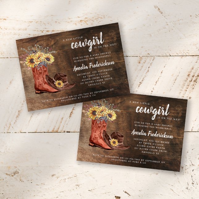 Little Cowgirl Boots Baby Shower Invitation (Creator Uploaded)