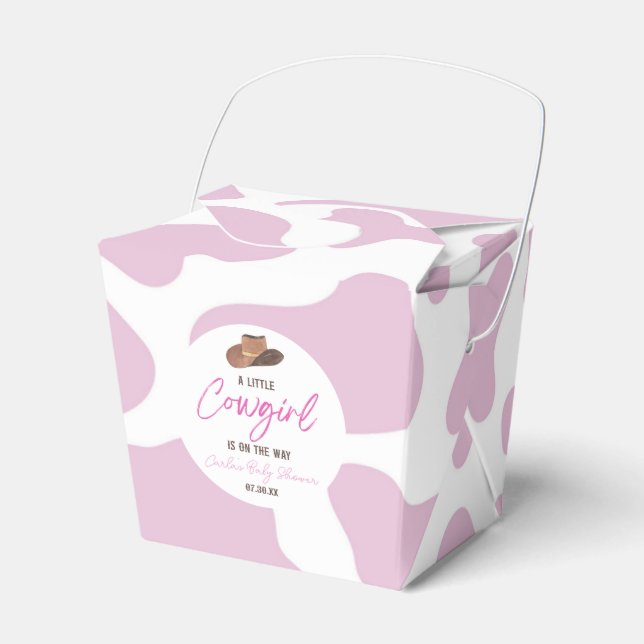 Little Cowgirl Cow Girl Rodeo Western Baby Shower Favour Box (Front Side)