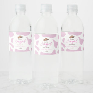Little Cowgirl Cow Girl Rodeo Western Baby Shower Water Bottle Label