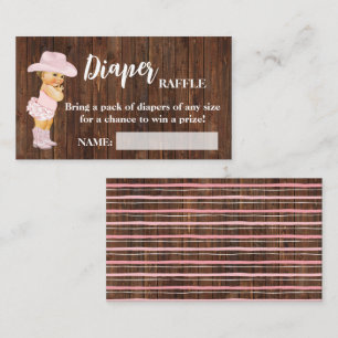 Little Cowgirl Diaper Raffle Ticket Baby Shower