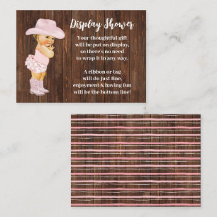 Little Cowgirl Display No Wrapping Baby Shower Enclosure Card