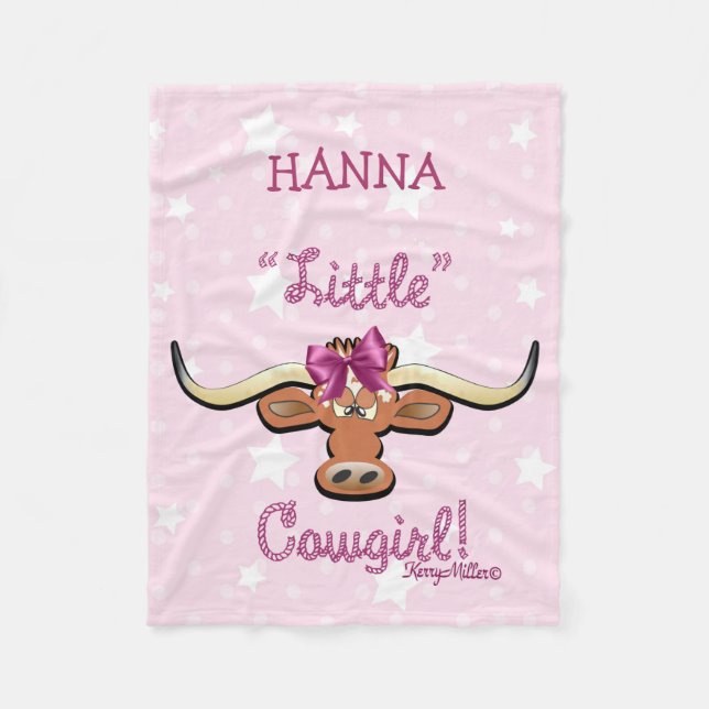 Little Cowgirl Fleece Blanket (Front)