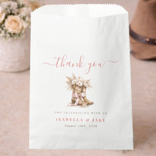 Little Cowgirl Floral Boots Baby Shower Thank You Favour Bags