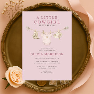 Little Cowgirl Girl Baby Shower Invitation