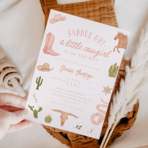 Little Cowgirl Girl Baby Shower  Invitation