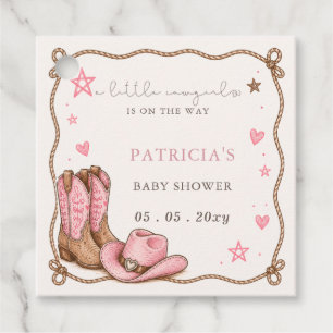 Little Cowgirl Is On The Way girl Baby Shower Favour Tags